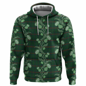 Owen of Wales Tartan Hoodie Seamless Scottish Thistle Flowers