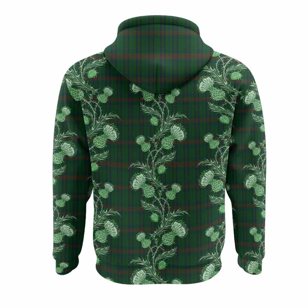 Owen of Wales Tartan Hoodie Seamless Scottish Thistle Flowers