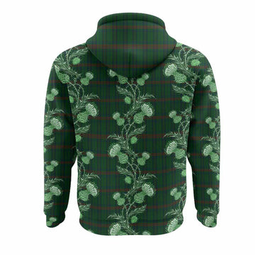 Owen of Wales Tartan Hoodie Seamless Scottish Thistle Flowers