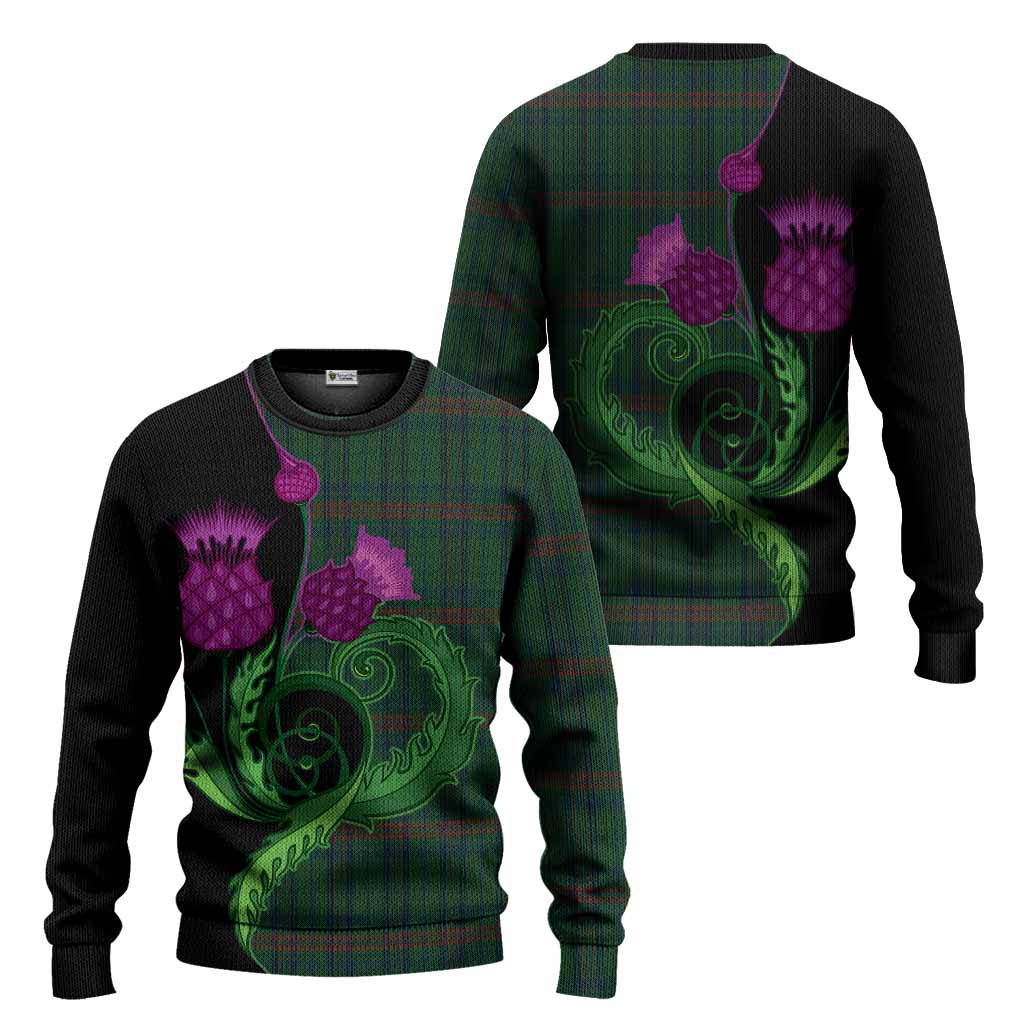 Owen of Wales Tartan Knitted Sweater Traditional Scottish Thistle