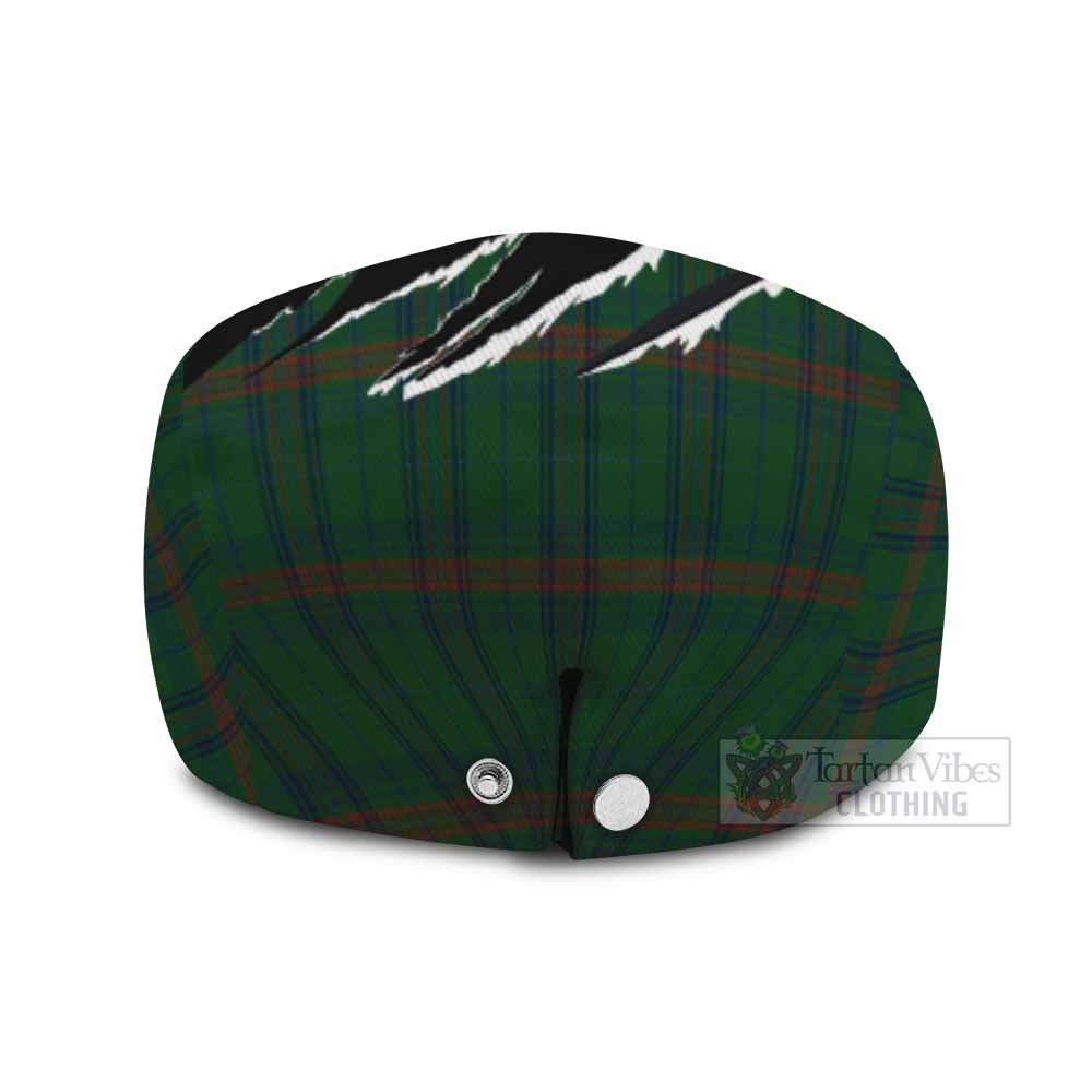Owen of Wales Tartan Loch Ness Monster Flat Cap, Jeff Cap Celtic Knot Nessie Art