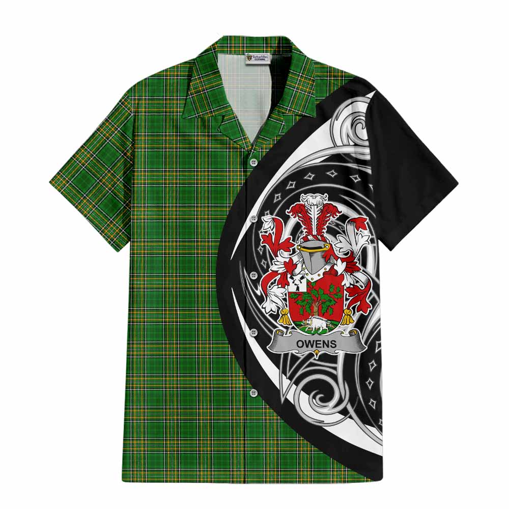 Tartan Vibes Clothing Owens Irish Clan Short Sleeve Button Shirt Celtic Circle Style