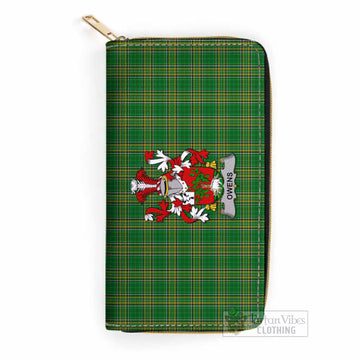 Owens Irish Clan Tartan Women's Leather Wallet with Coat of Arms