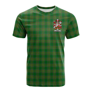 Owens Irish Clan Tartan Cotton T-shirt with Coat of Arms