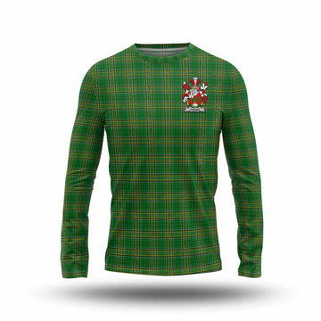 Tartan Vibes Clothing Owens Irish Clan Tartan Long Sleeve T-Shirt with Coat of Arms