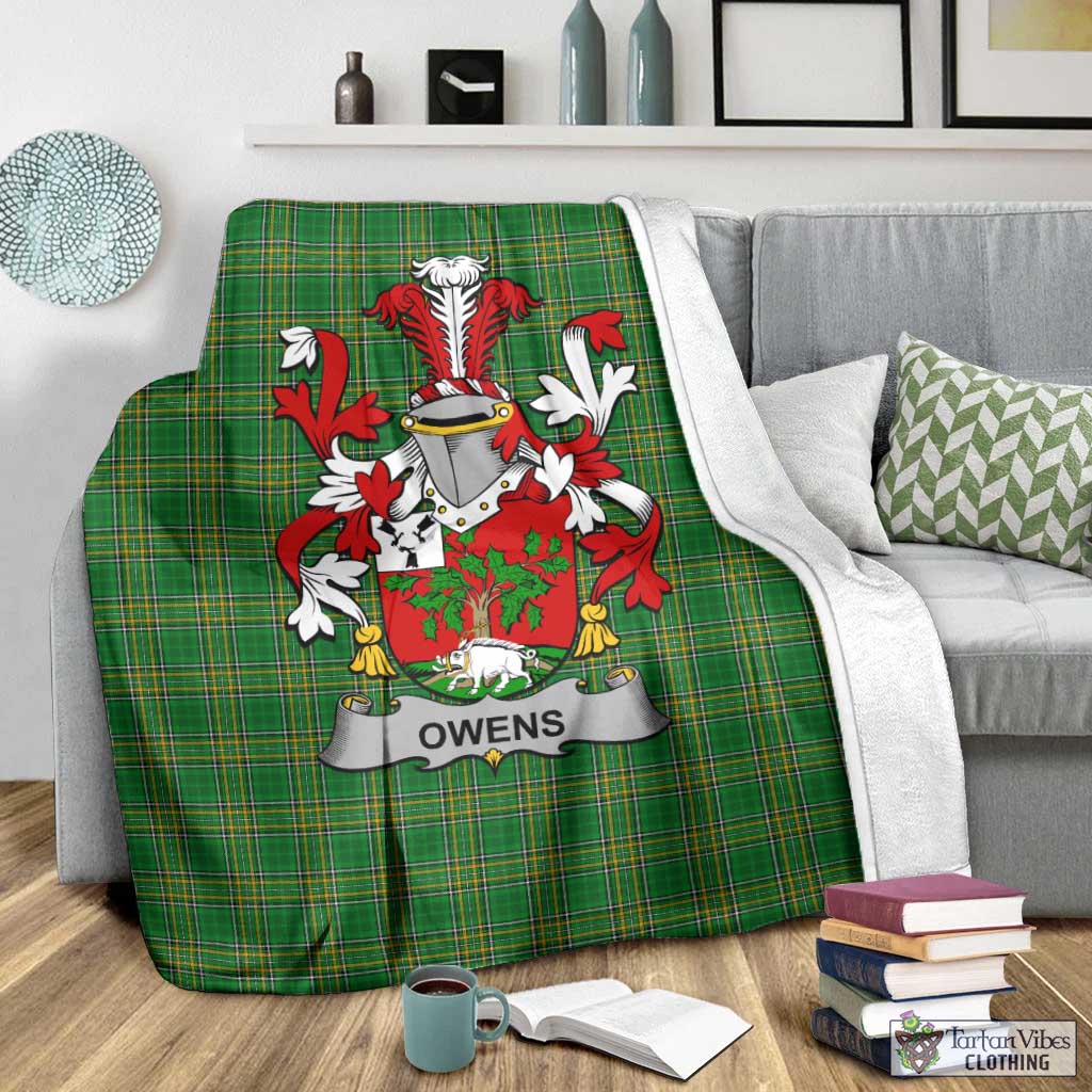 Owens Irish Clan Tartan Blanket with Coat of Arms - Tartan Vibes Clothing