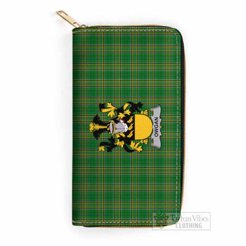 Owgan Irish Clan Tartan Women's Leather Wallet with Coat of Arms