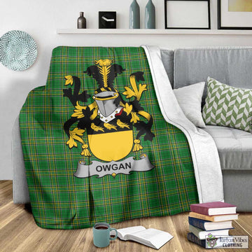 Owgan Irish Clan Tartan Blanket with Coat of Arms