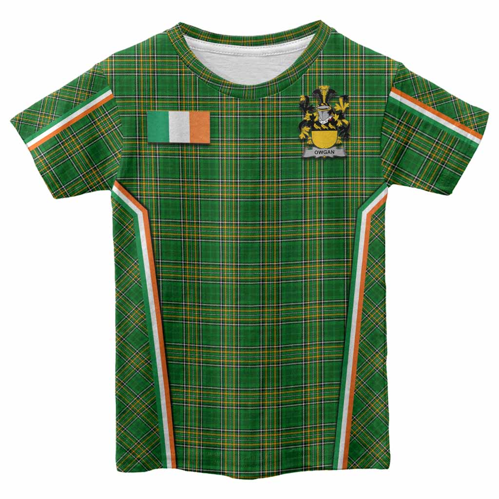 Owgan Irish Clan Coat of Arm Tartan Kid T-shirt Flag Style