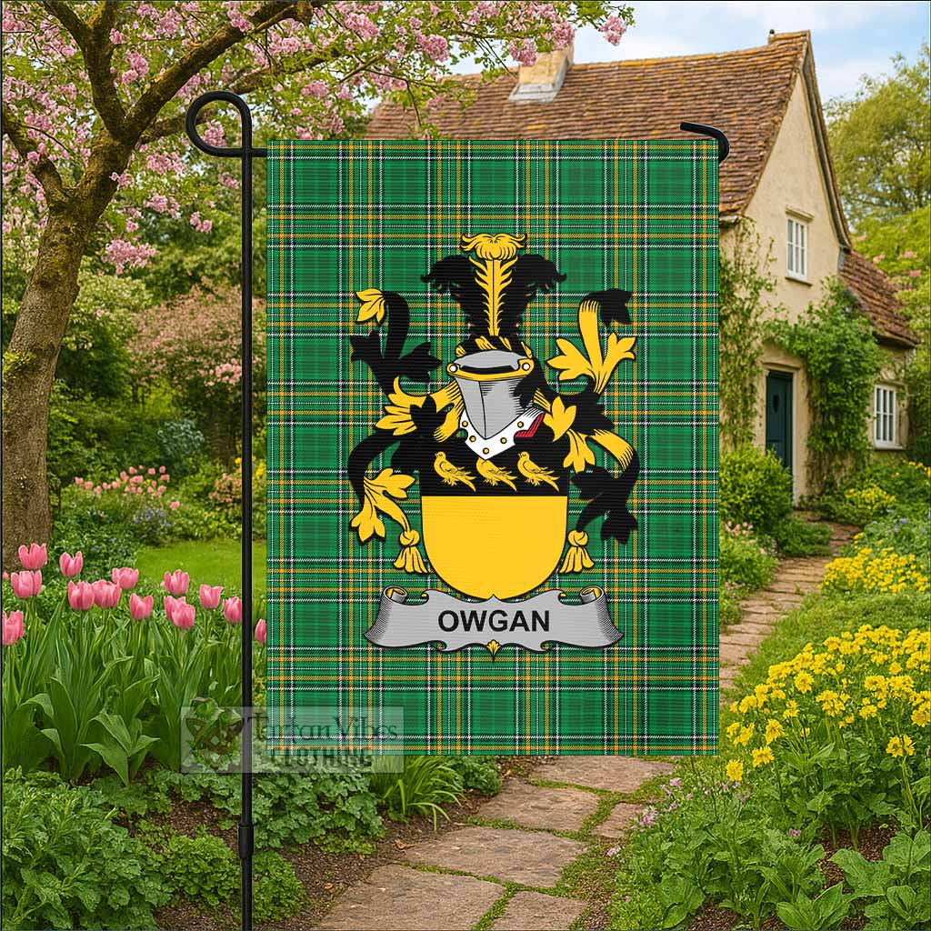 Owgan Irish Clan Tartan Flag with Coat of Arms