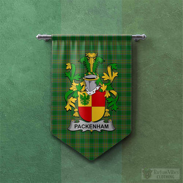 Tartan Vibes Clothing Packenham Irish Clan Tartan Gonfalon, Tartan Banner with Coat of Arms