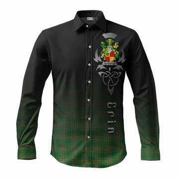 Packenham Irish Clan Long Sleeve Button Shirt with Coat of Arms Erin Go Bragh Celtic Inspired Men's Shirt S - Tartan Vibes Clothing