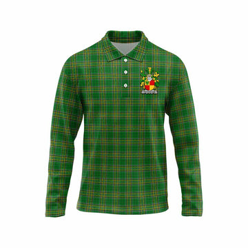 Packenham Irish Clan Tartan Long Sleeve Polo Shirt with Coat of Arms Unisex - Tartan Vibes Clothing