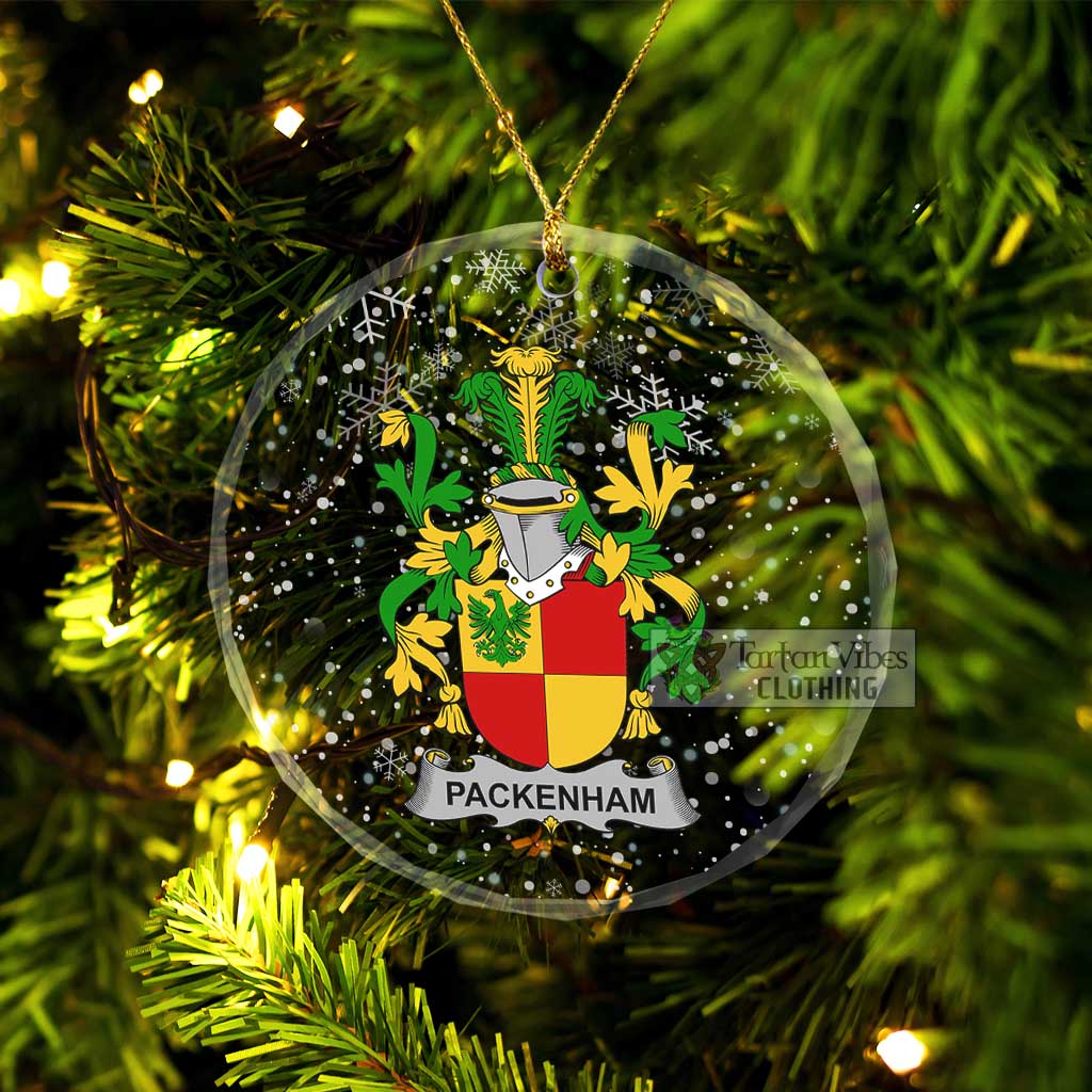 Packenham Irish Clan Christmas Glass Ornament with Coat of Arms Transparent Glass Circle - 2D-tartanvibesclothing