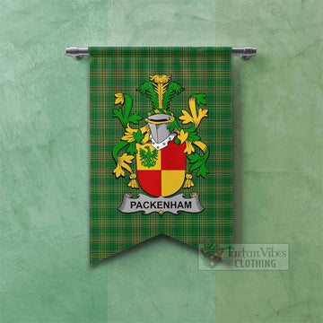 Tartan Vibes Clothing Packenham Irish Clan Tartan Gonfalon, Tartan Banner with Coat of Arms