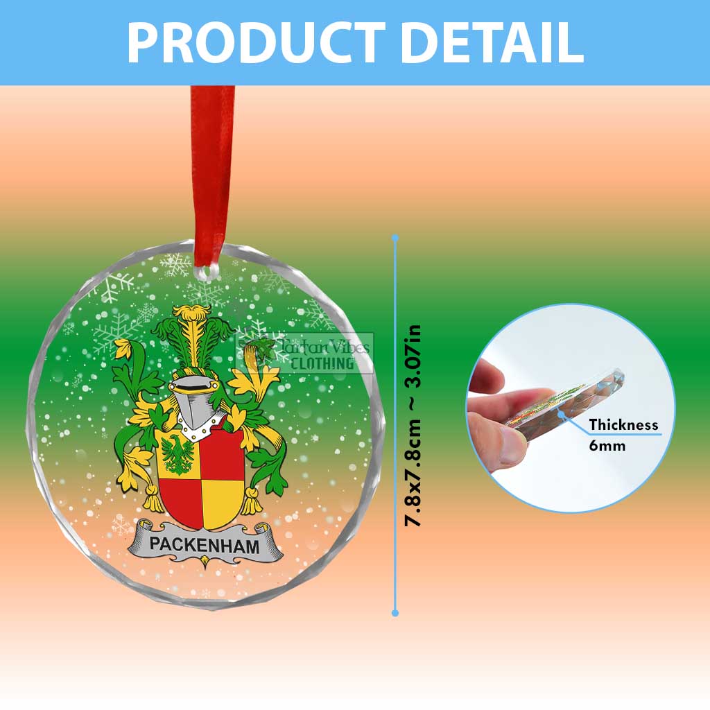Packenham Irish Clan Christmas Glass Ornament with Coat of Arms - 2D-tartanvibesclothing