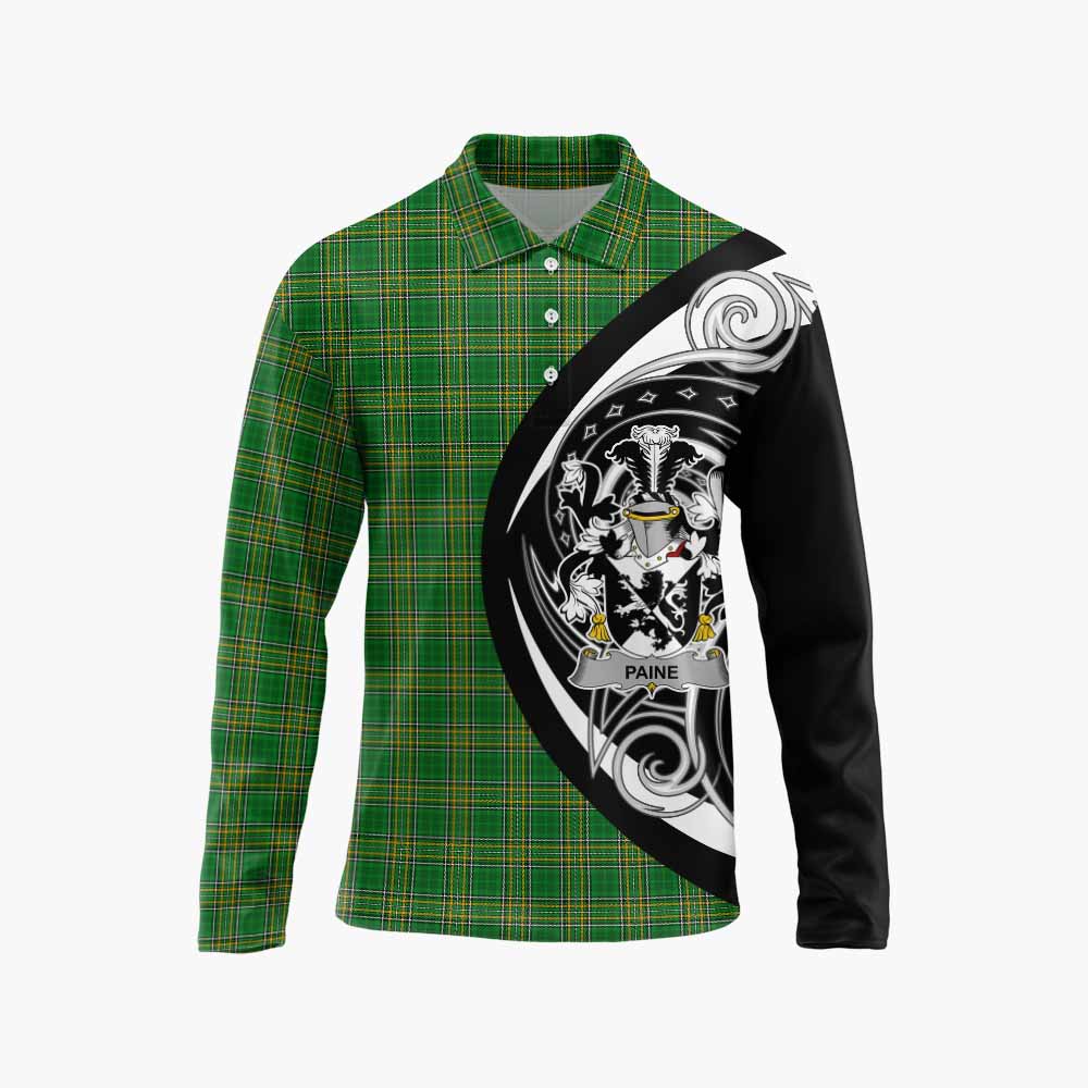 Paine Irish Clan Long Sleeve Polo Shirt Celtic Circle Style Unisex - Tartan Vibes Clothing