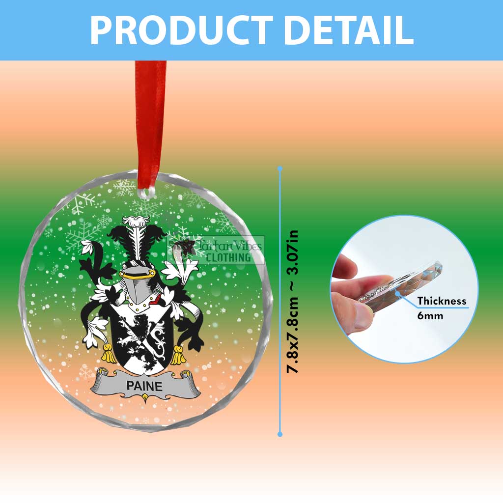 Paine Irish Clan Christmas Glass Ornament with Coat of Arms - 2D-tartanvibesclothing