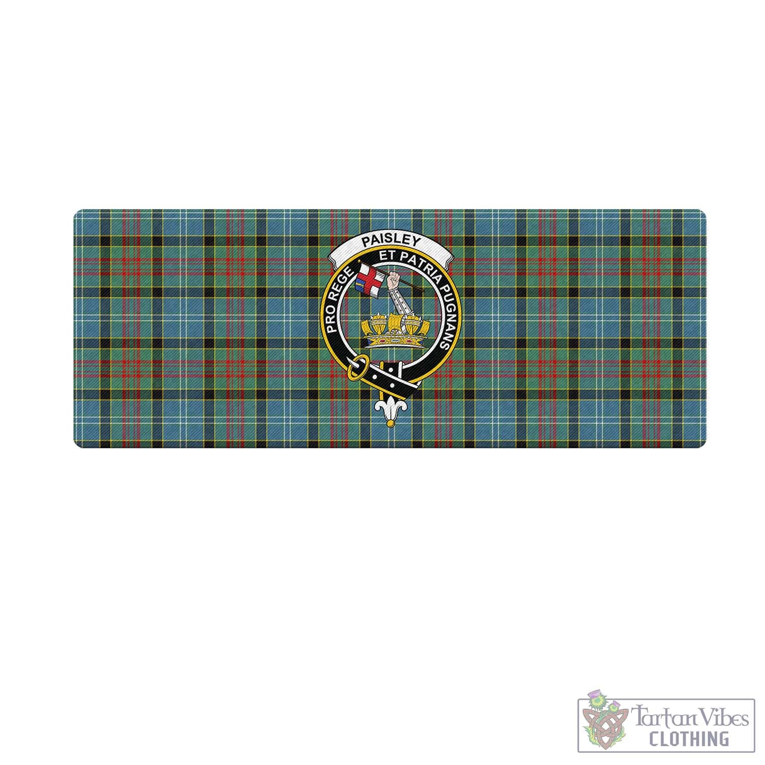 Tartan Vibes Clothing Paisley Tartan Mouse Pad with Family Crest
