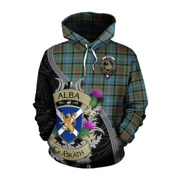 Paisley Tartan Family Crest Cotton Hoodie Lion Rampant Royal Thistle Shield Celtic Inspired