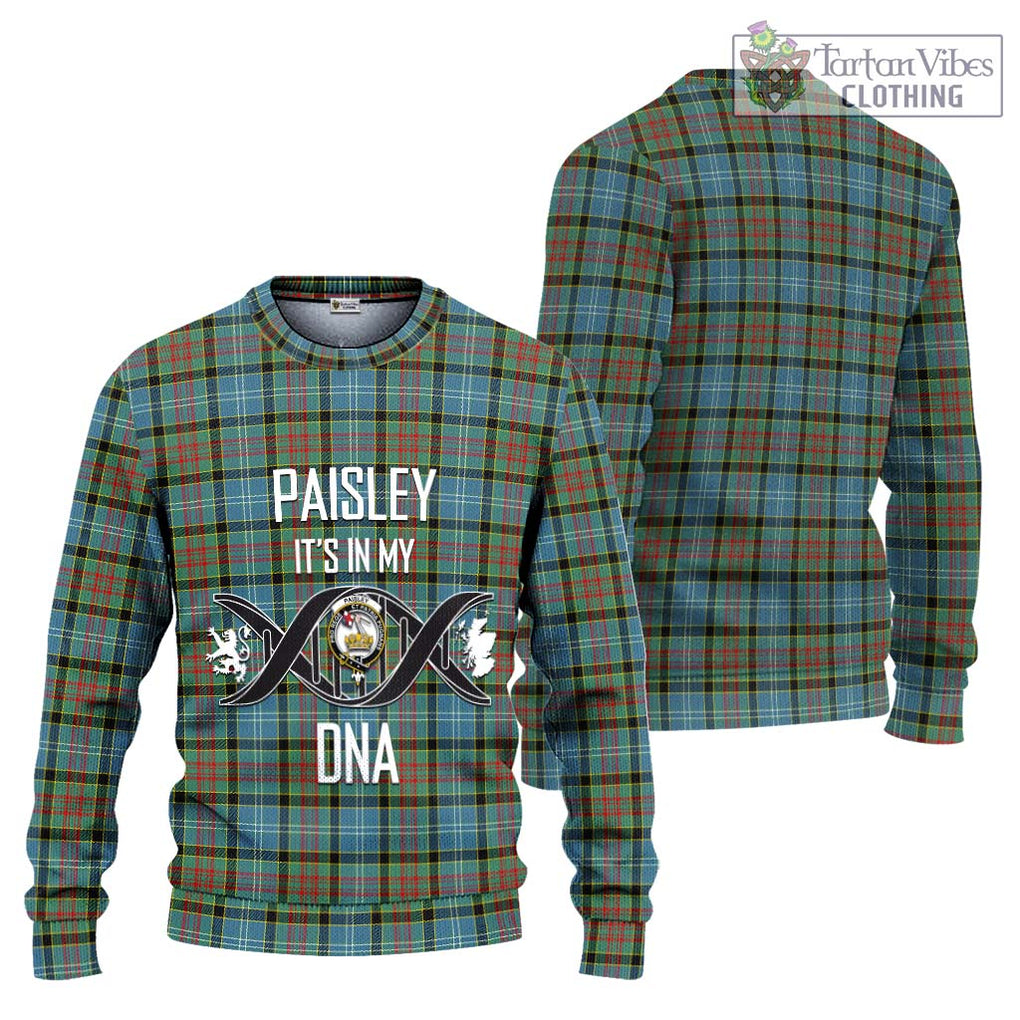 Paisley Tartan Knitted Sweater with Family Crest DNA In Me Style Unisex - Tartanvibesclothing Shop