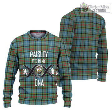 Paisley Tartan Knitted Sweater with Family Crest DNA In Me Style Unisex - Tartanvibesclothing Shop
