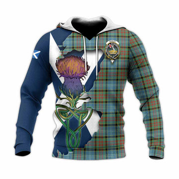 Paisley Tartan Family Crest Knitted Hoodie Scottish Thistle Celtic Inspired