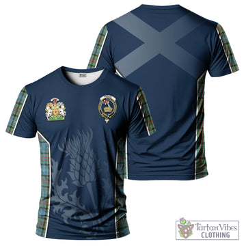 Paisley Tartan T-Shirt with Family Crest and Scottish Thistle Vibes Sport Style