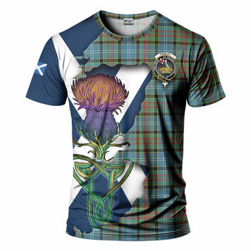 Tartan Vibes Clothing Paisley Tartan Family Crest T-Shirt Scottish Thistle Celtic Inspired