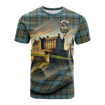 Tartan Vibes Clothing Paisley Tartan Family Crest Cotton T-shirt with Scottish Ancient Castle Style