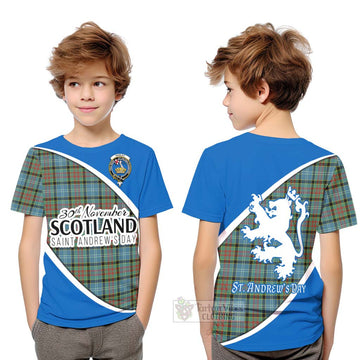 Tartan Vibes Clothing Paisley Family Crest Tartan Kid T-Shirt Celebrate Saint Andrew's Day in Style