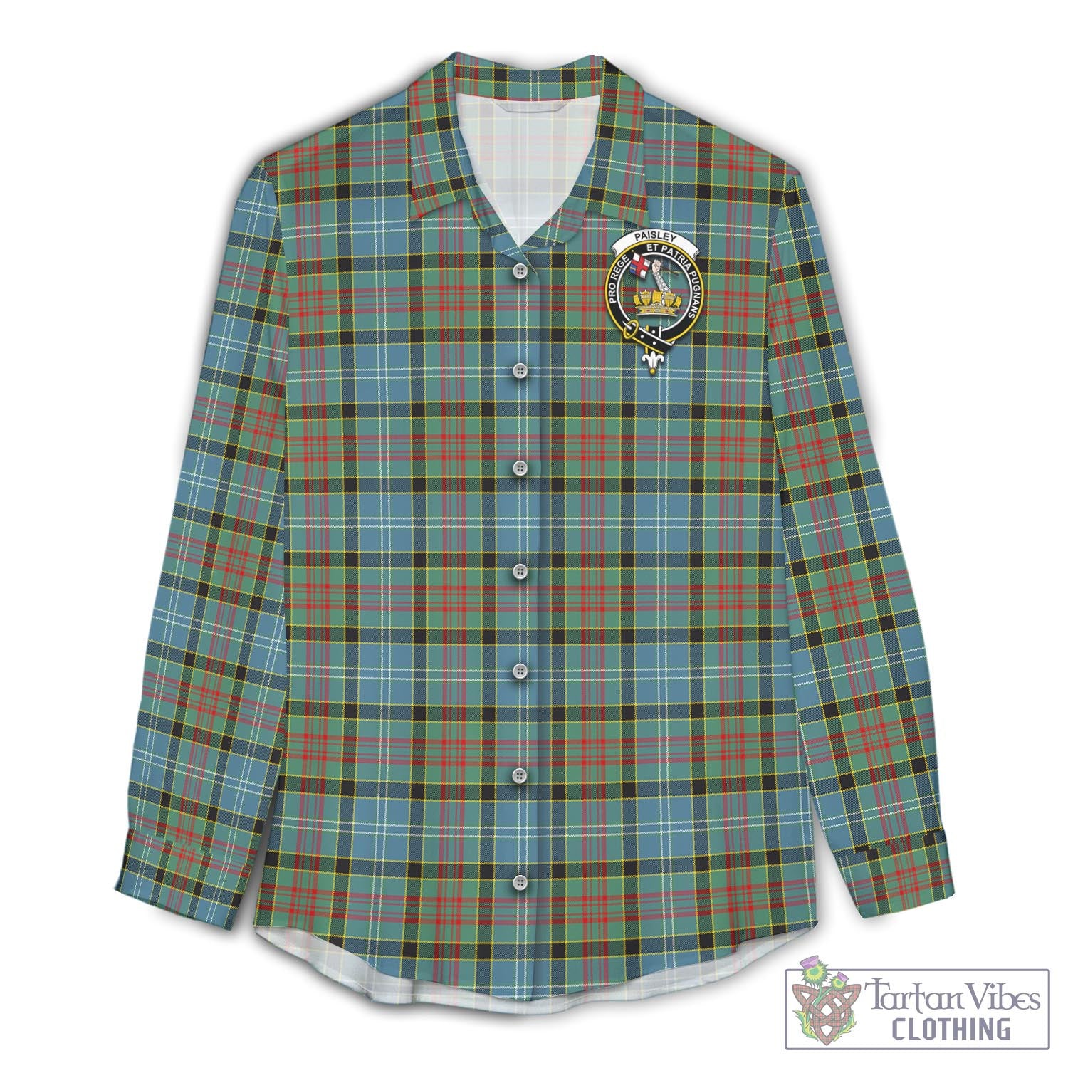 Tartan Vibes Clothing Paisley Tartan Womens Casual Shirt with Family Crest