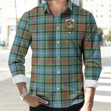 Paisley Tartan Long Sleeve Button Up Shirt with Family Crest