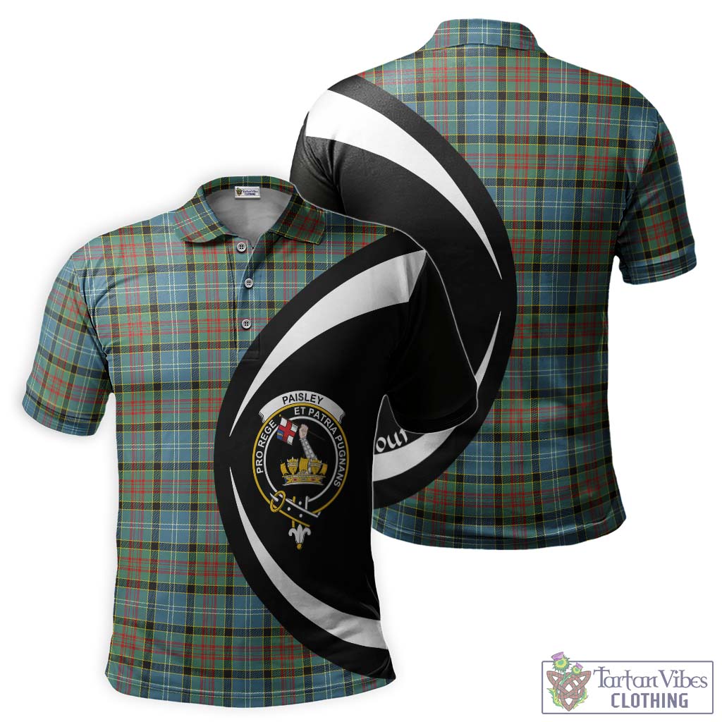 Paisley Tartan Men's Polo Shirt with Family Crest Circle Style Kid - Tartan Vibes Clothing