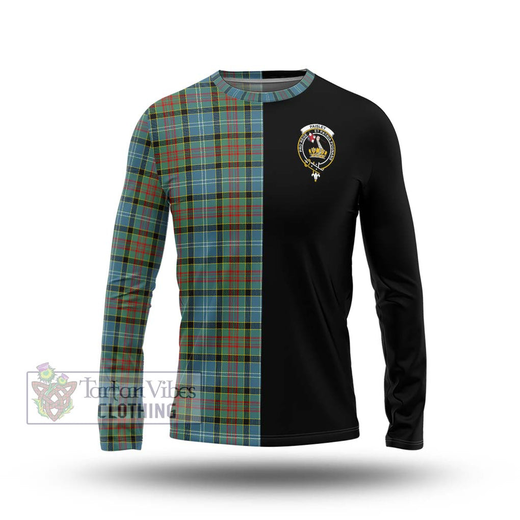 Paisley Tartan Long Sleeve T-Shirt with Family Crest and Half Of Me Style Unisex - Tartanvibesclothing Shop