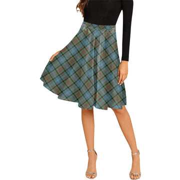 Paisley Tartan Melete Pleated Midi Skirt