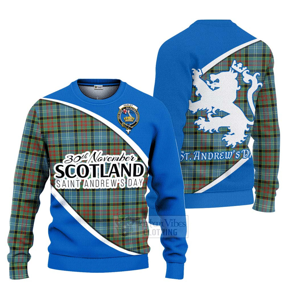 Tartan Vibes Clothing Paisley Family Crest Tartan Knitted Sweater Celebrate Saint Andrew's Day in Style