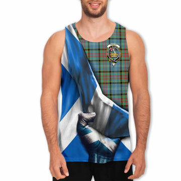 Tartan Vibes Clothing Paisley Tartan Men's Tank Top with Family Crest Scotland Patriotic Style
