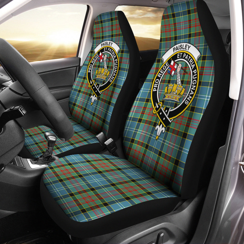 Paisley Tartan Car Seat Cover with Family Crest One Size - Tartanvibesclothing