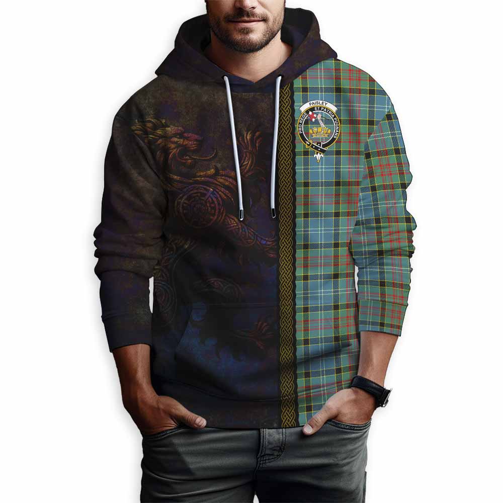 Tartan Vibes Clothing Paisley Tartan Family Crest Hoodie Alba Gu Brath Be Brave Lion Ancient Style