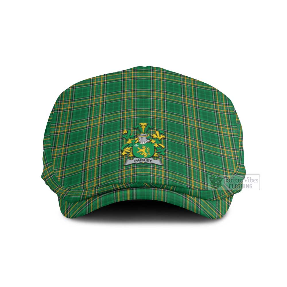 Paisley Irish Clan Tartan Jeff Cap, Tartan Flat Cap with Coat of Arm Jeff Hat - Tartan Vibes Clothing