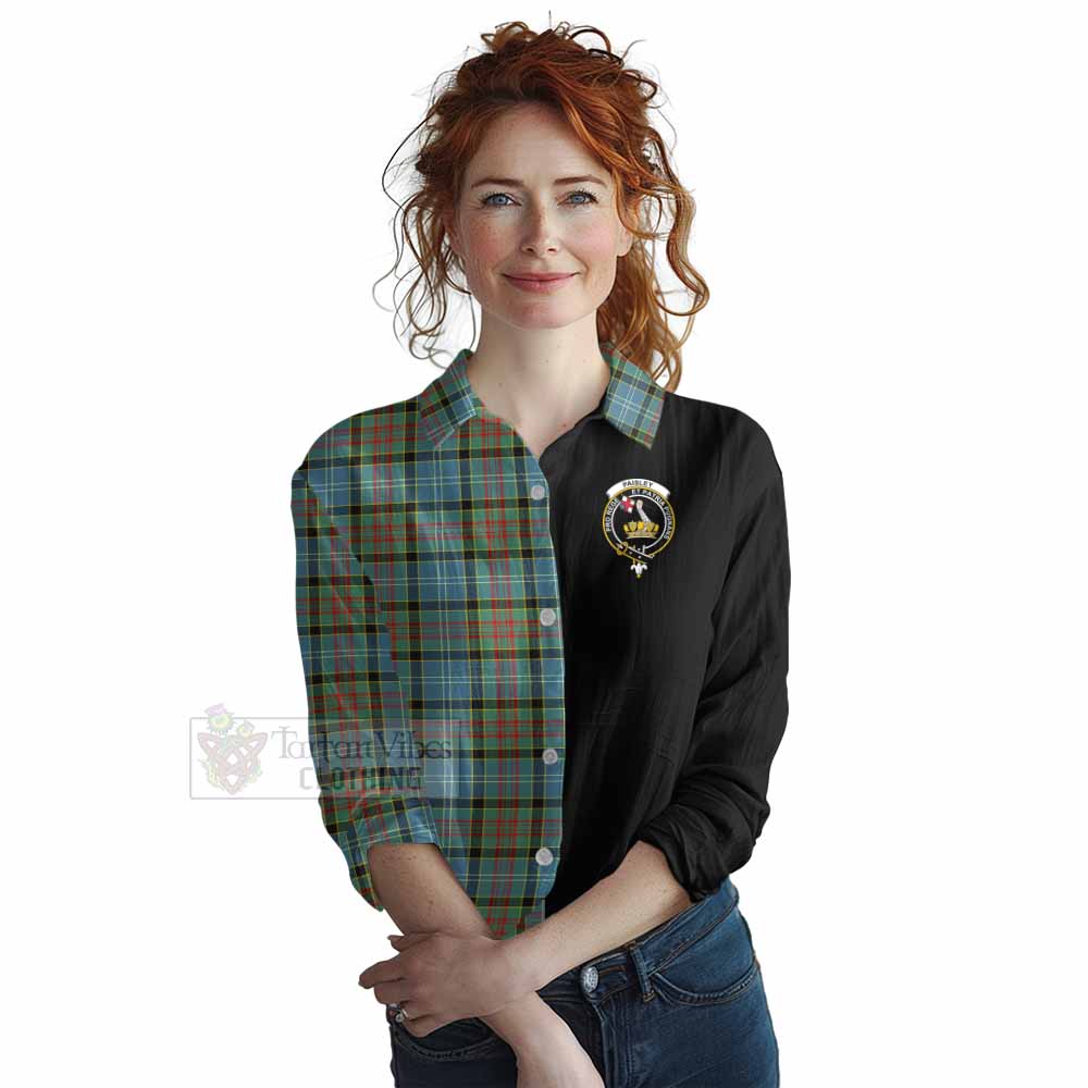 Tartan Vibes Clothing Paisley Tartan Women's Casual Shirt with Family Crest and Half Of Me Style