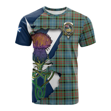 Tartan Vibes Clothing Paisley Tartan Family Crest Cotton T-shirt Scottish Thistle Celtic Inspired