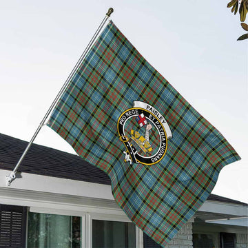Paisley Tartan House Flag with Family Crest