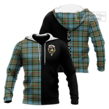 Paisley Tartan Knitted Hoodie with Family Crest and Half Of Me Style Unisex Knitted Pullover Hoodie - Tartanvibesclothing Shop
