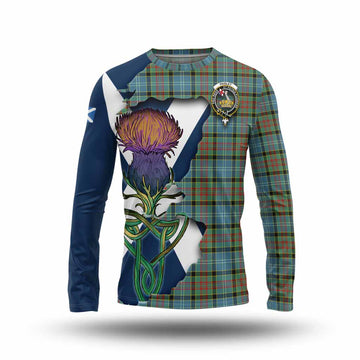 Paisley Tartan Family Crest Long Sleeve T-Shirt Scottish Thistle Celtic Inspired