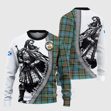 Tartan Vibes Clothing Paisley Tartan Clan Crest Knitted Sweater with Highlander Warrior Celtic Style