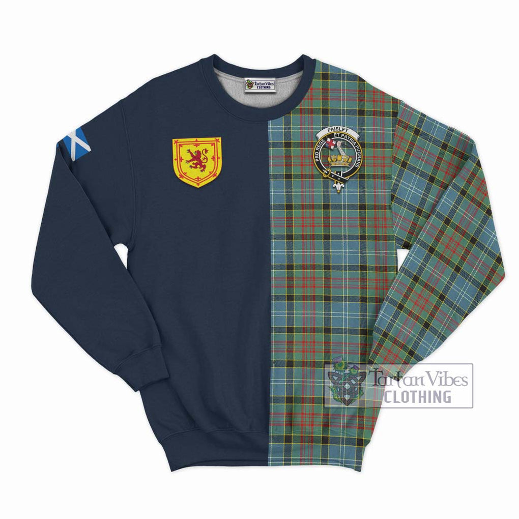 Tartan Vibes Clothing Paisley Tartan Sweatshirt with Scottish Lion Royal Arm Half Style