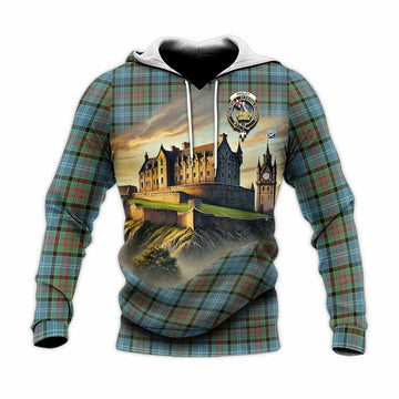 Paisley Tartan Family Crest Knitted Hoodie with Scottish Ancient Castle Style