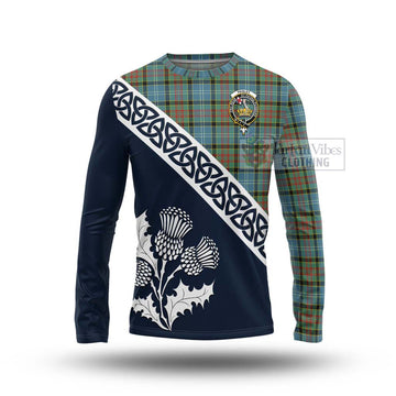 Tartan Vibes Clothing Paisley Tartan Long Sleeve T-Shirt Featuring Thistle and Scotland Map